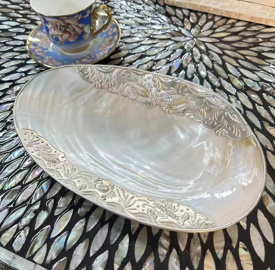 Plateau à bijoux en coquillage naturel