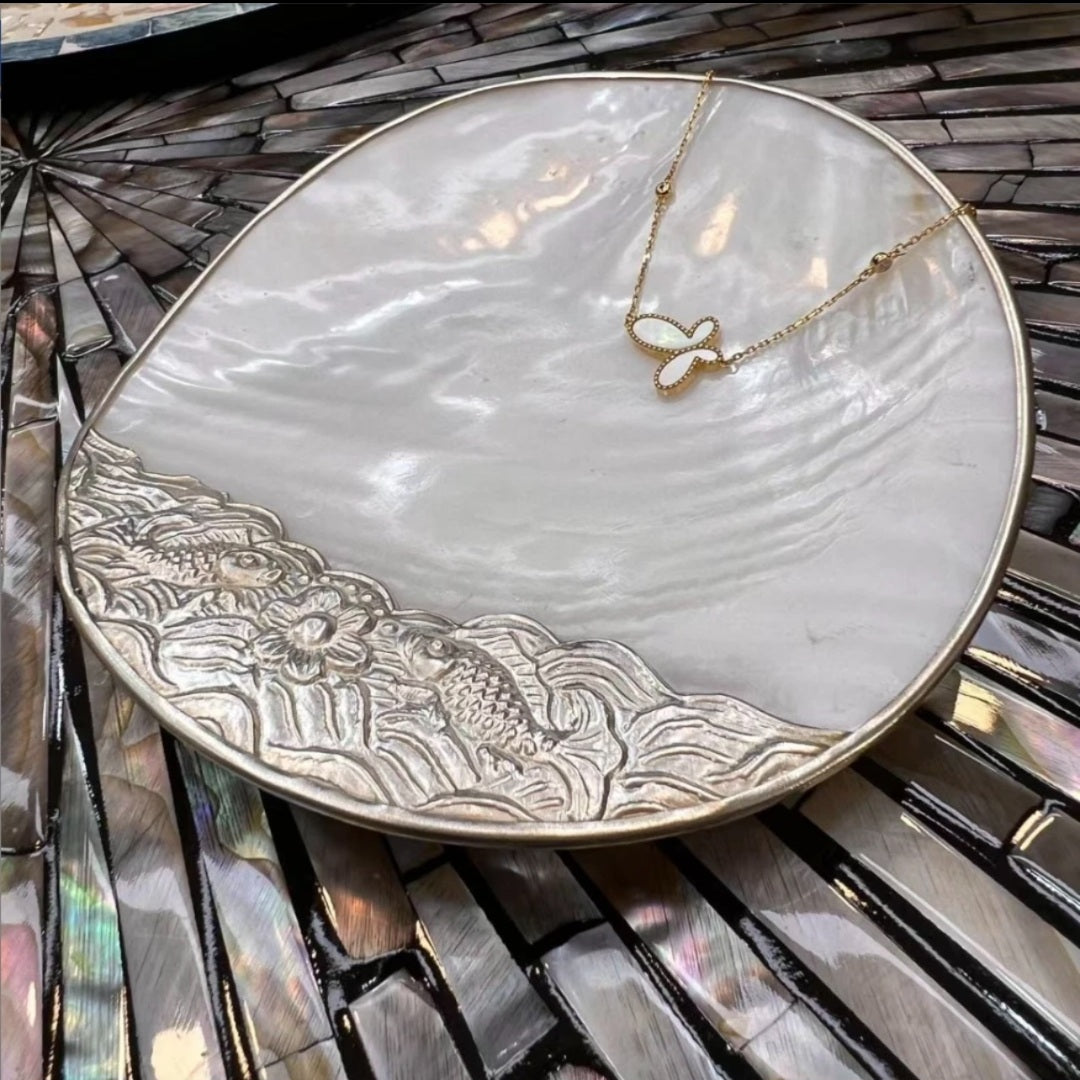 Handcrafted Silver Shell Tray