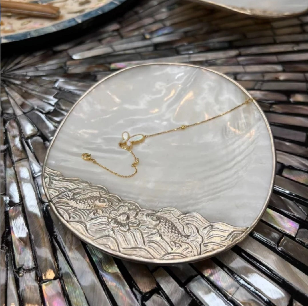 Handcrafted Silver Shell Tray