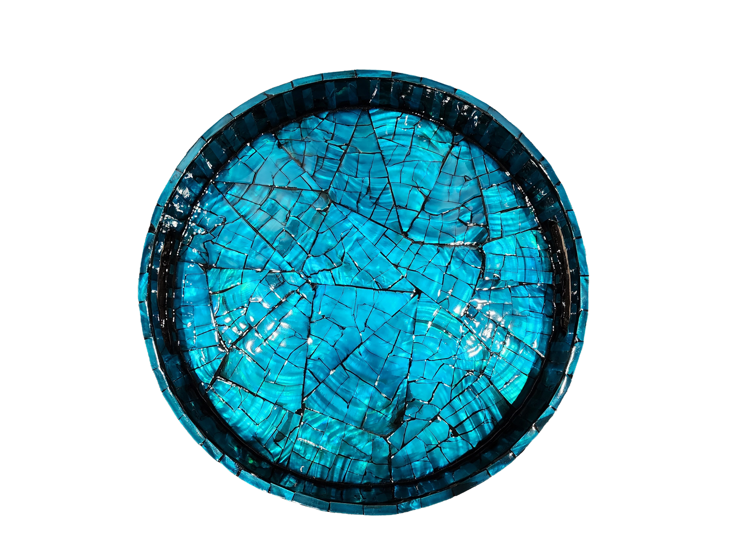 Handcrafted Gemstone and Mother-of-Pearl Tray(Blue)