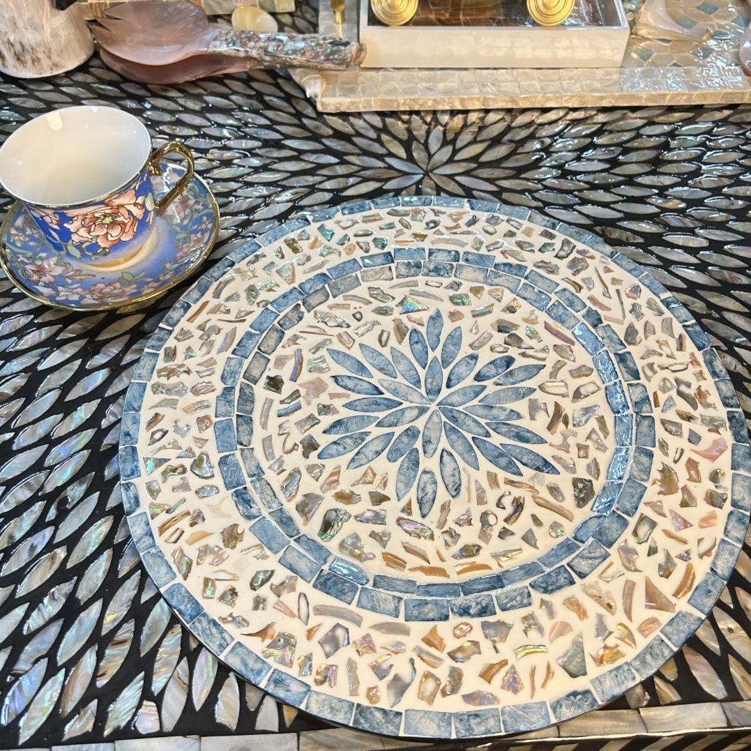 Blue Lotus Mother-of-Pearl Dish